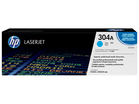 CC531A HP 304A Color LaserJet CP2025 Cyan Cartridge