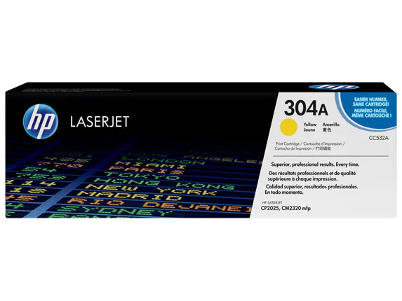 CC532A HP 304A Color LaserJet CP2025 Yellow Cartridge