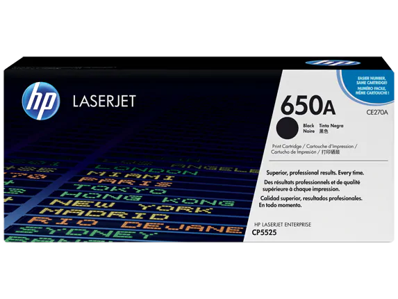 CE270A HP 650A Color LaserJet CP5525 Black Cartridge