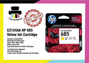 CZ124AA HP 685 Yellow Ink Cartridge